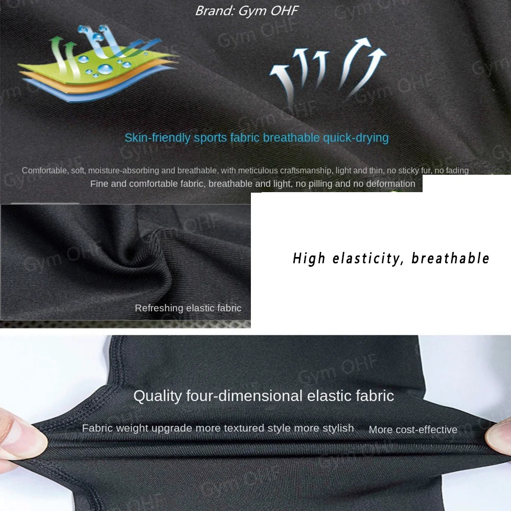 Camiseta Esportiva Masculina de Verão – Secagem Rápida, Alta Elasticidade, Respirável e Gola Alta