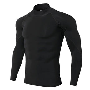 Camiseta Esportiva Masculina de Verão – Secagem Rápida, Alta Elasticidade, Respirável e Gola Alta
