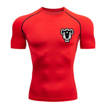 Camiseta de Compressão Bull Print Masculina – Secagem Rápida, Performance Atlética e Conforto Absoluto