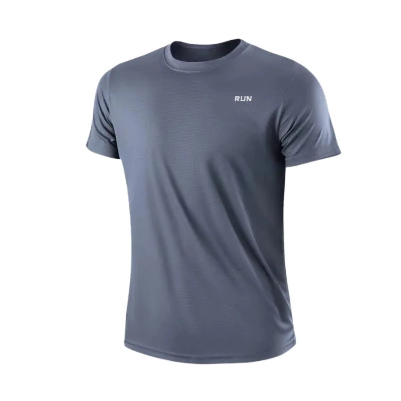 Camiseta Masculina Esportiva de Secagem Rápida – Manga Curta, Leve, Respirável e Antissuor para Treinos e Corrida