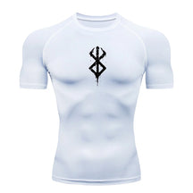 Camiseta Masculina de Compressão Estampada – Manga Curta, Secagem Rápida, Performance Atlética e Proteção Rash Guard para Treinos