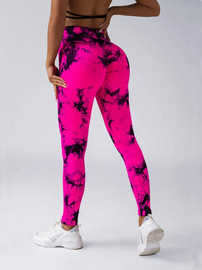 Legging Tie Dye Feminina – Cintura Alta, Efeito Levanta Bumbum, Compressão Abdominal e Design Seamless para Treinos
