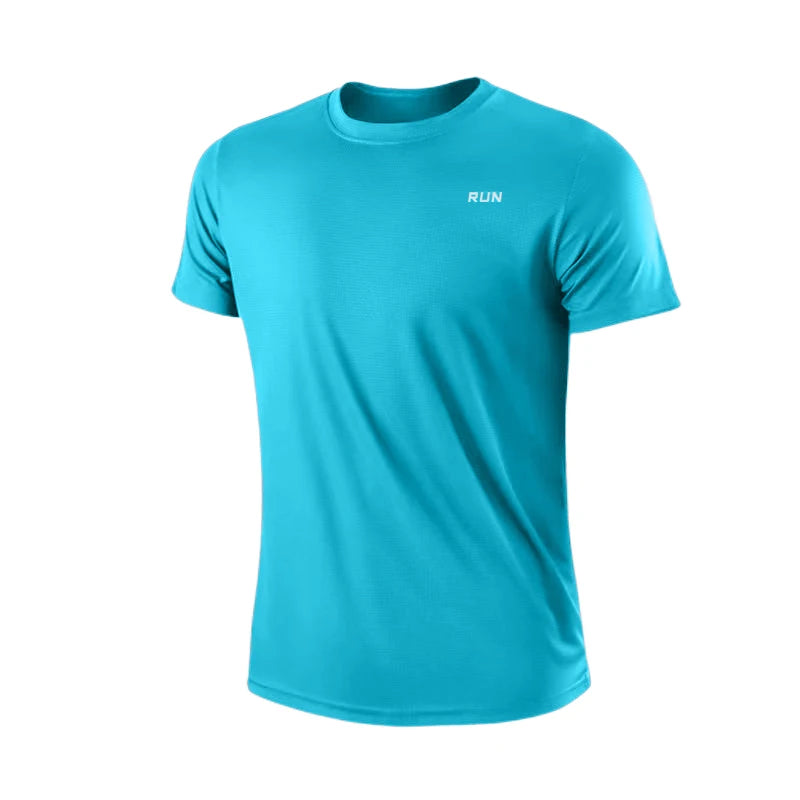 Camiseta Masculina Esportiva de Secagem Rápida – Manga Curta, Leve, Respirável e Antissuor para Treinos e Corrida