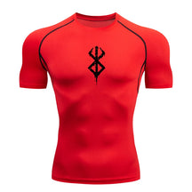 Camiseta Masculina de Compressão Estampada – Manga Curta, Secagem Rápida, Performance Atlética e Proteção Rash Guard para Treinos