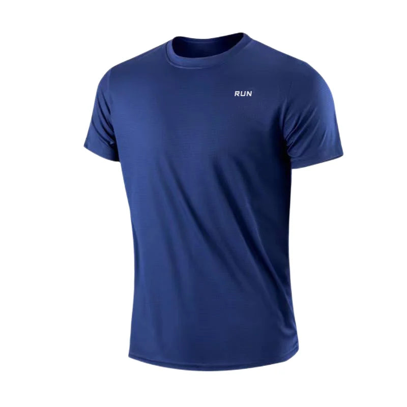 Camiseta Masculina Esportiva de Secagem Rápida – Manga Curta, Leve, Respirável e Antissuor para Treinos e Corrida