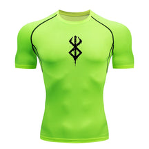 Camiseta Masculina de Compressão Estampada – Manga Curta, Secagem Rápida, Performance Atlética e Proteção Rash Guard para Treinos
