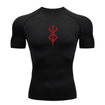 Camiseta Masculina de Compressão Estampada – Manga Curta, Secagem Rápida, Performance Atlética e Proteção Rash Guard para Treinos