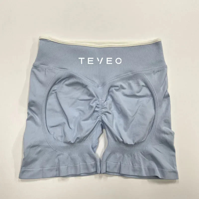TEVEO – Short de Yoga Feminino – Shorts Esportivos Elásticos