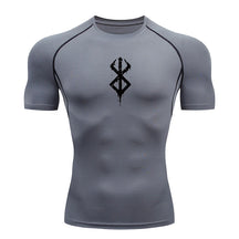 Camiseta Masculina de Compressão Estampada – Manga Curta, Secagem Rápida, Performance Atlética e Proteção Rash Guard para Treinos