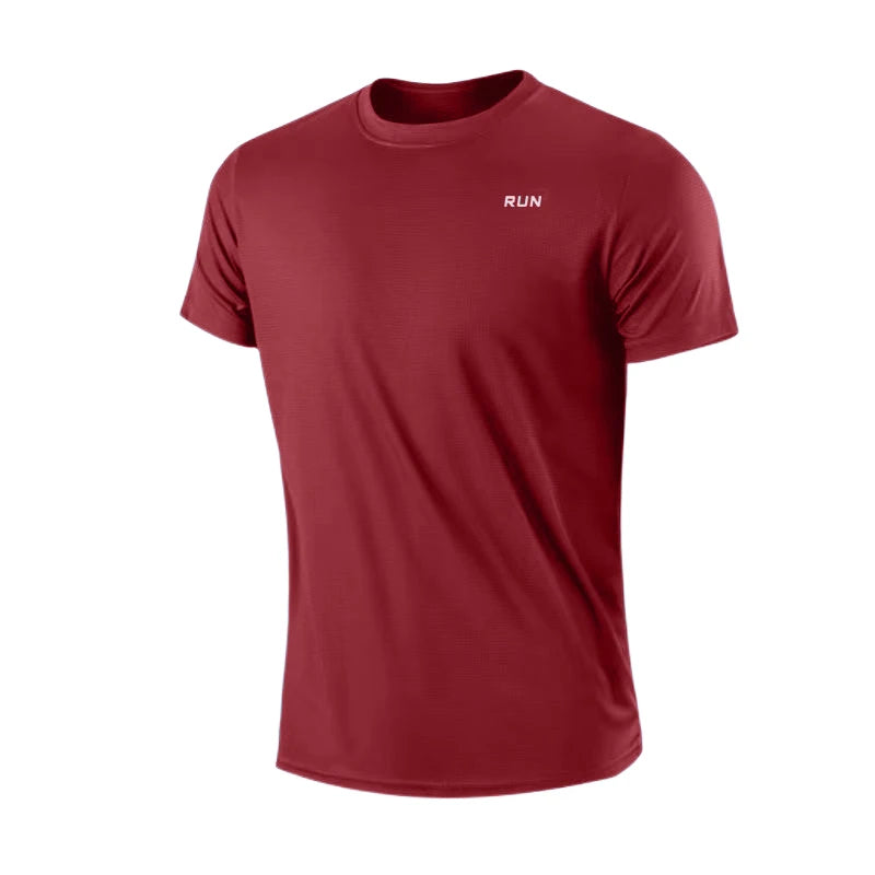 Camiseta Masculina Esportiva de Secagem Rápida – Manga Curta, Leve, Respirável e Antissuor para Treinos e Corrida