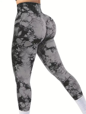 Legging Tie Dye Feminina – Cintura Alta, Efeito Levanta Bumbum, Compressão Abdominal e Design Seamless para Treinos