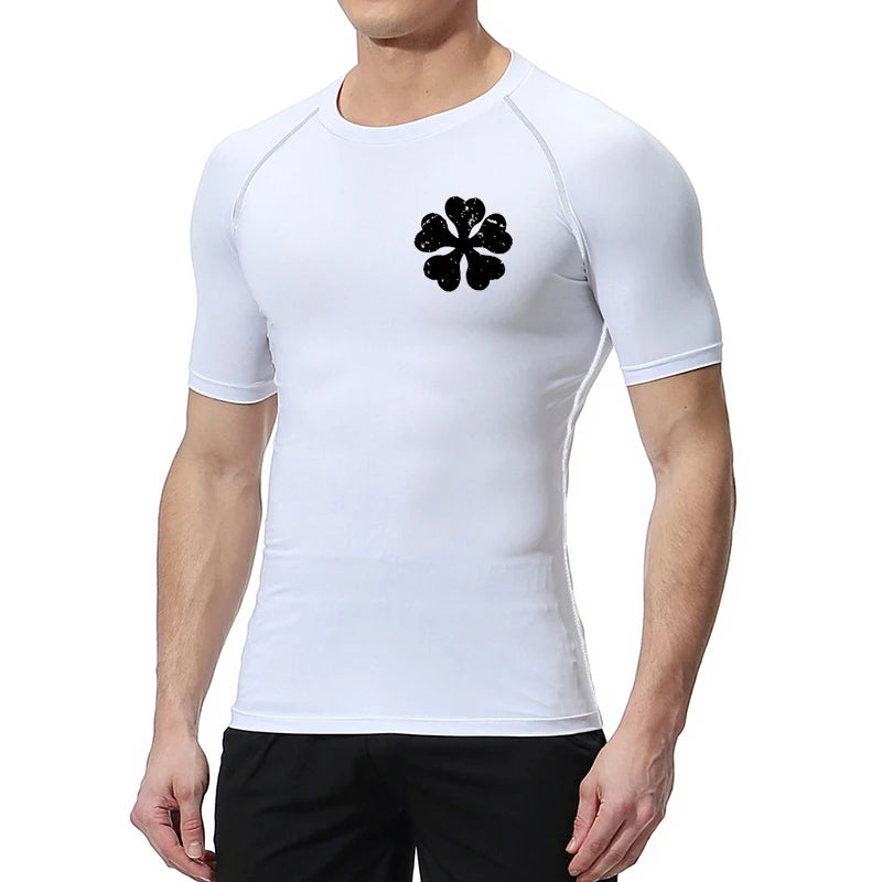 Camiseta de Compressão Bull Print Masculina – Secagem Rápida, Performance Atlética e Conforto Absoluto