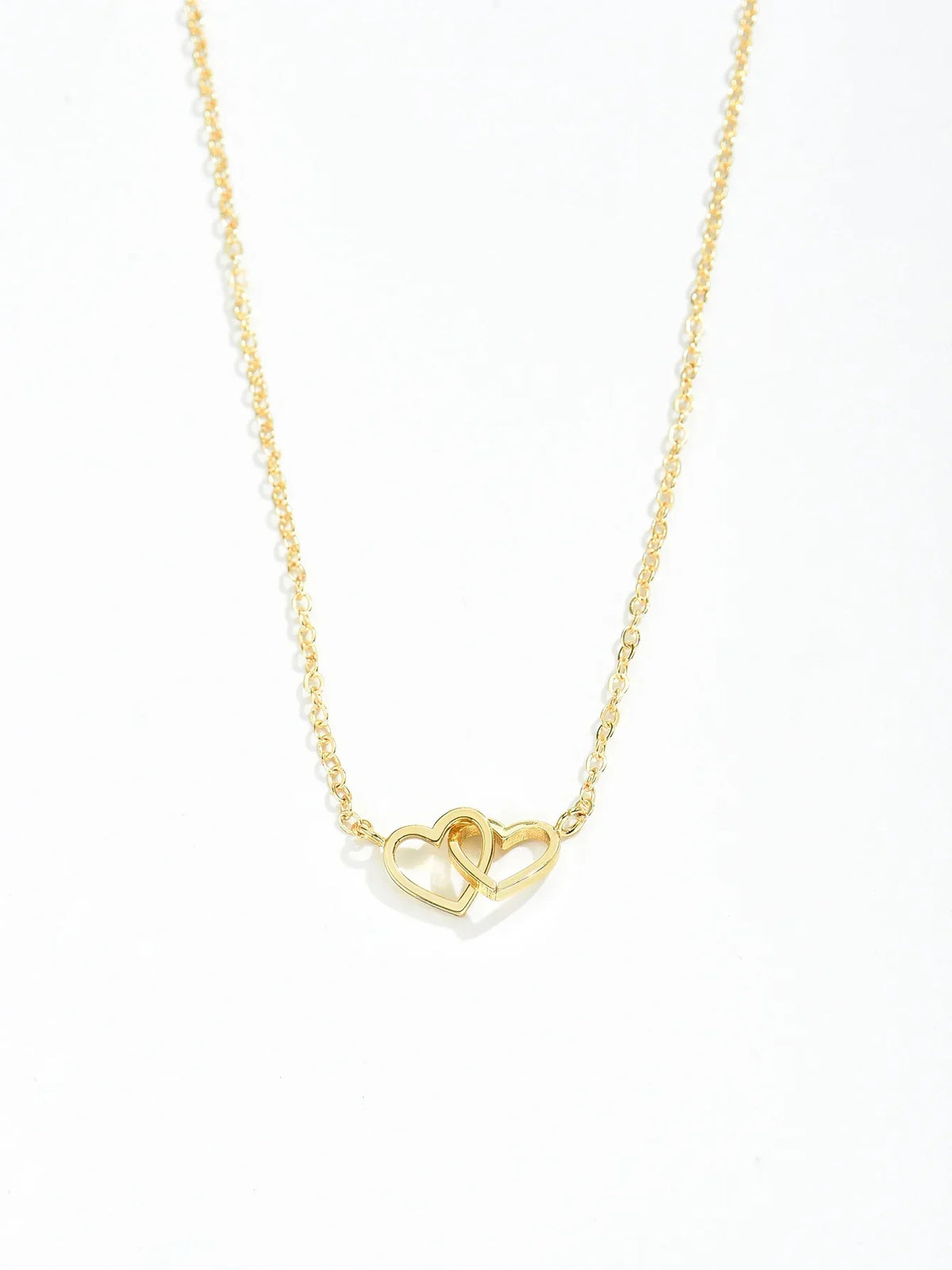 Colar Feminino Tiny Double Hollow Heart