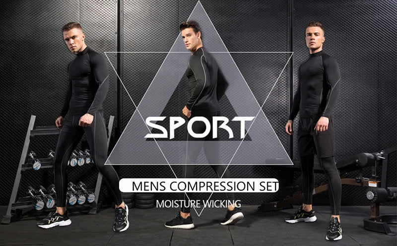 Camiseta Masculina de Compressão com Gola Alta – Manga Longa, Secagem Rápida, Performance Fitness e Estilo para Treinos e Uso Casual