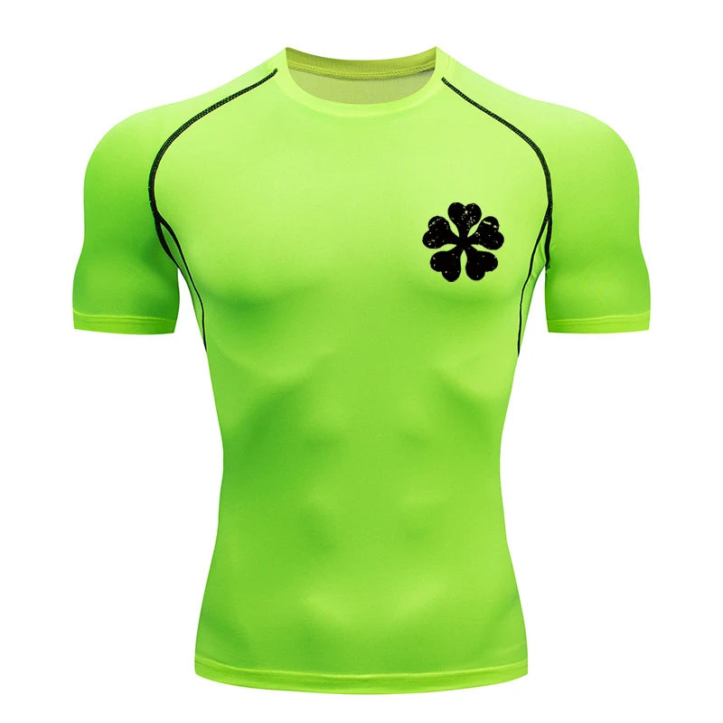 Camiseta de Compressão Bull Print Masculina – Secagem Rápida, Performance Atlética e Conforto Absoluto