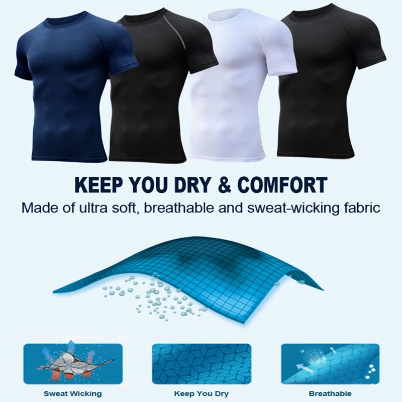 Camiseta de Compressão Bull Print Masculina – Secagem Rápida, Performance Atlética e Conforto Absoluto